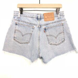 Vntg Levi's Orange Tab 910 Cut-Off Jean Shorts, Light Wash, High Rise, Size 13